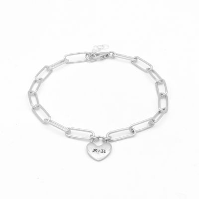 Ties of the Heart Initials Paperclip Bracelet [Sterling Silver]