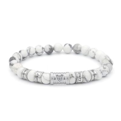 Bracelet Howlite Liens du Cœur - Argent