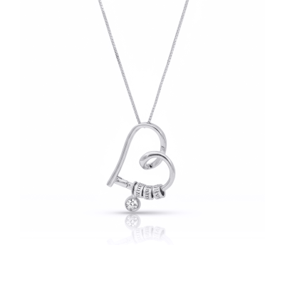 Ties of the Heart Name Necklace with 1ct Diamond Charm [Sterling Silver]