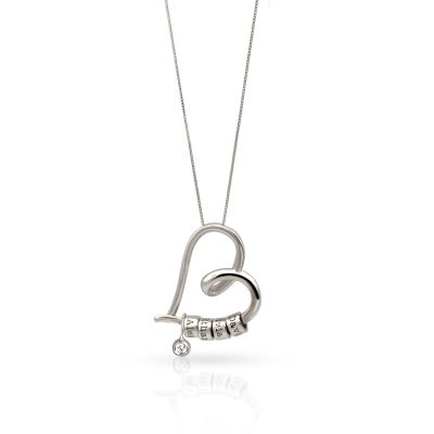 Collier Prénoms Liens du Cœur avec Diamant de 0,3 ct [Argent Sterling]