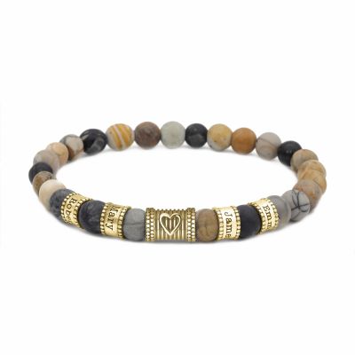 Herzensbindungen Armband aus Picasso Jaspis [750er vergoldet]