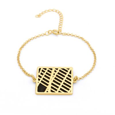 Schatten Plek Kaart Silhouet Armband [18K Goud Vermeil]