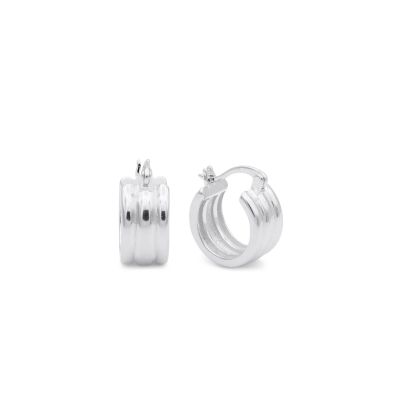 Triple Swirl Hoop Earrings [Sterling Silver]