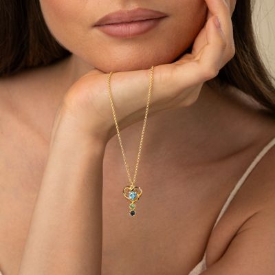 Ties of Love Frame Birthstone Necklace [18K Gold Vermeil]