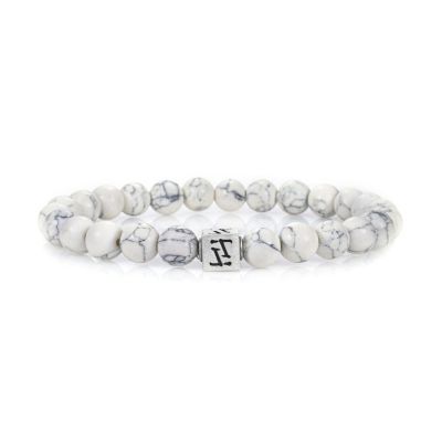 Signatur Armband aus Howlith für Damen [Sterlingsilber]