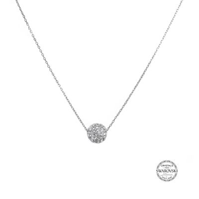 Weißes Funkeln Kette mit Kugelanhänger [Sterlingsilber]