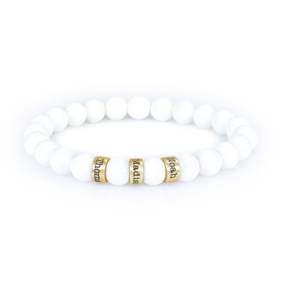Bracelet Tridacna avec Prénoms pour Femme - Vermeil 18ct
