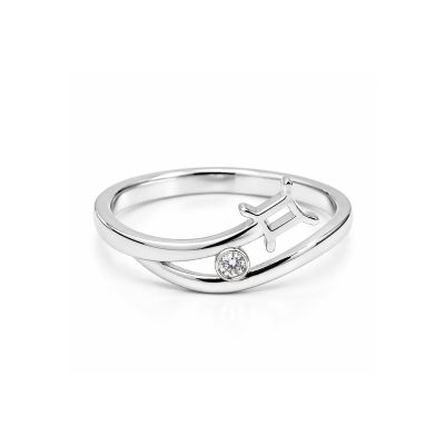 Sternzeichenring mit Diamant [Silber]