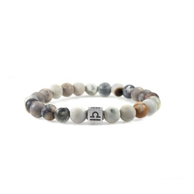 Zodiac Picasso Jasper Men Bracelet - Sterling Silver