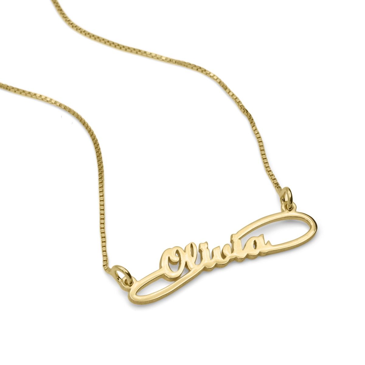 Gold vermeil sales name necklace