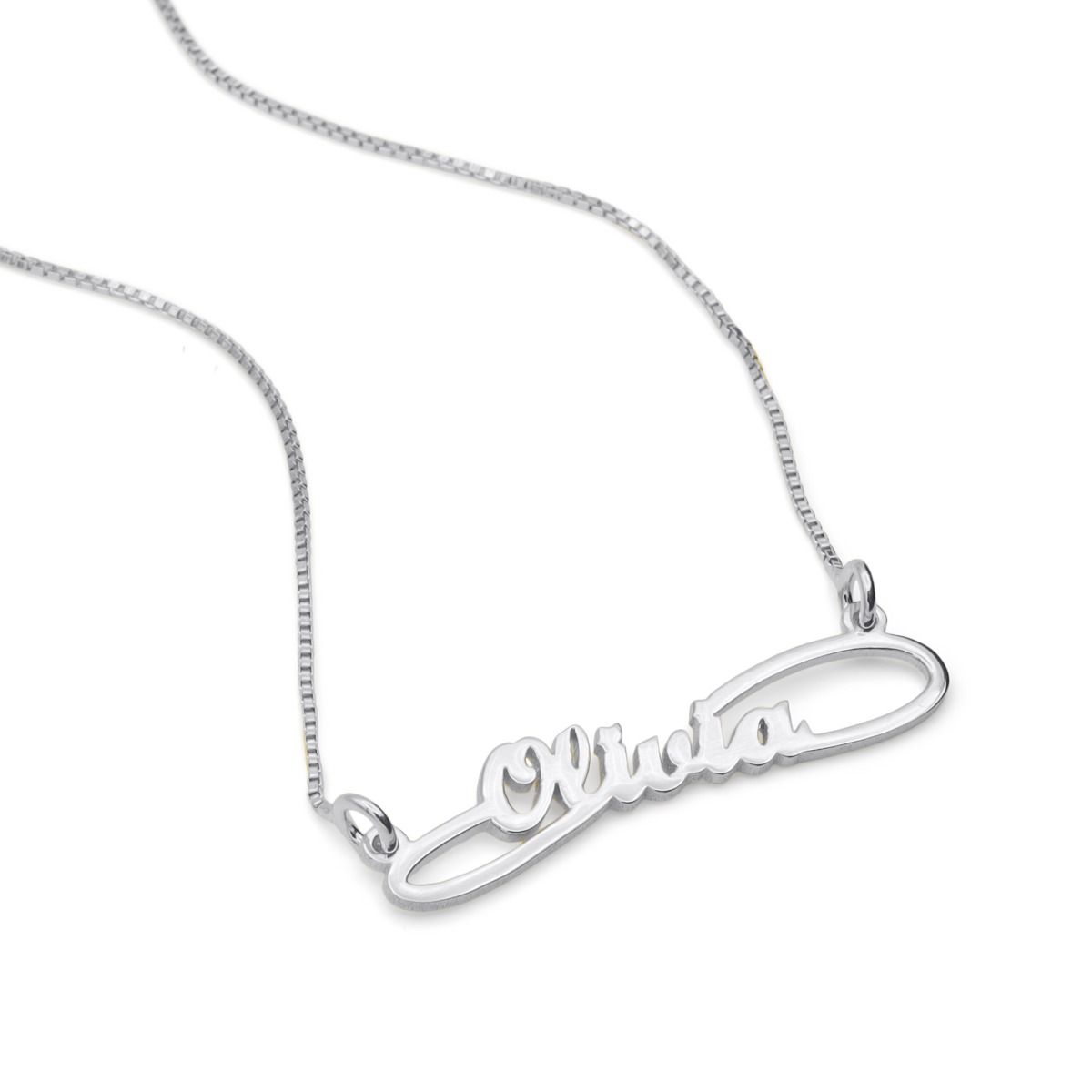 Custom Name Plate Necklace by Talisa Sterling Silver Necklace