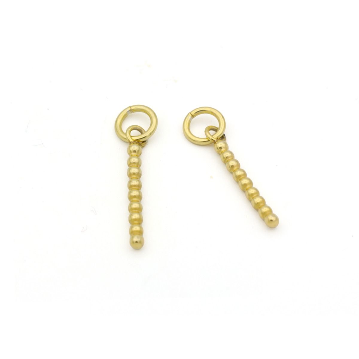 18k Pipe Earing 2x25 with key charm-