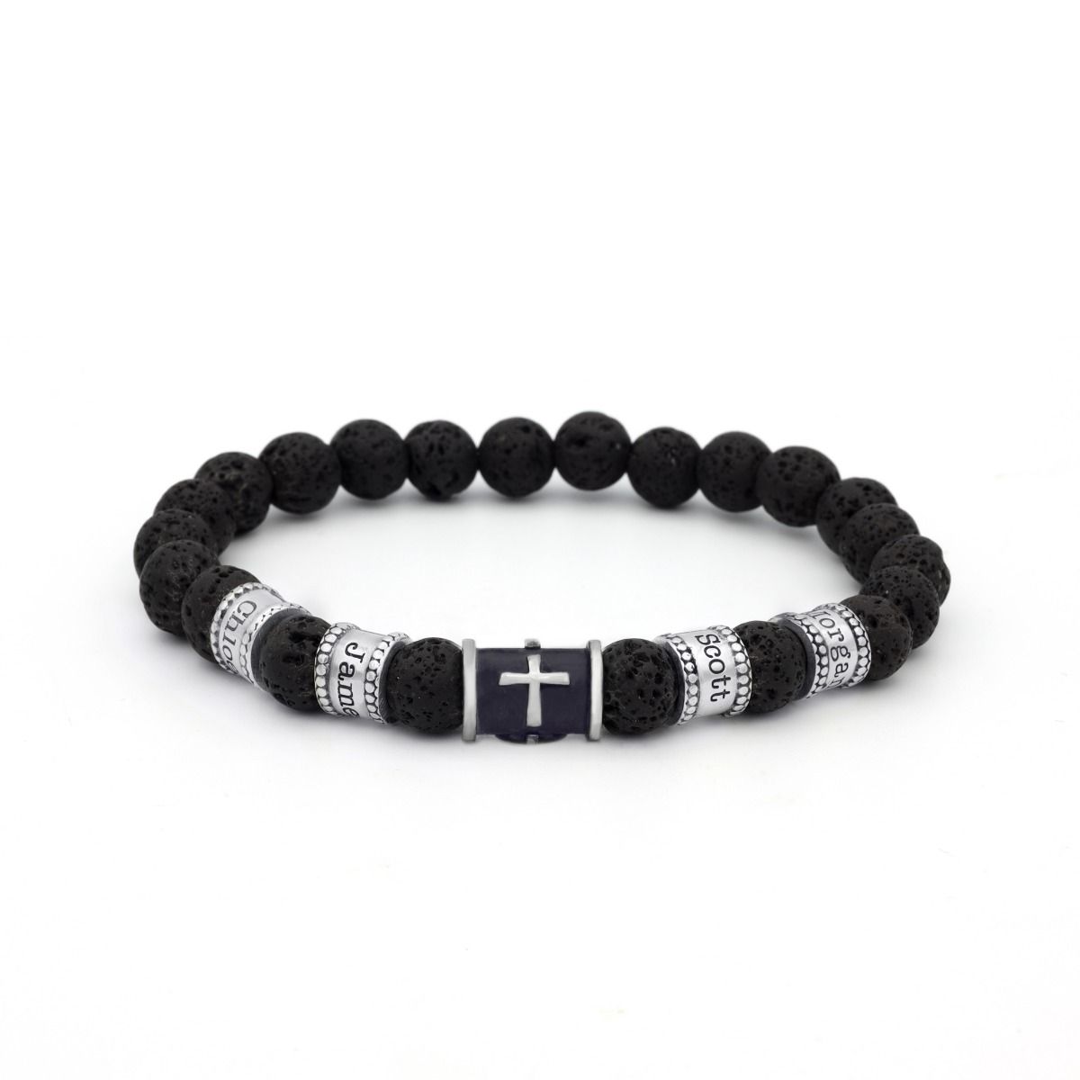 Mens silver sales cross bracelet
