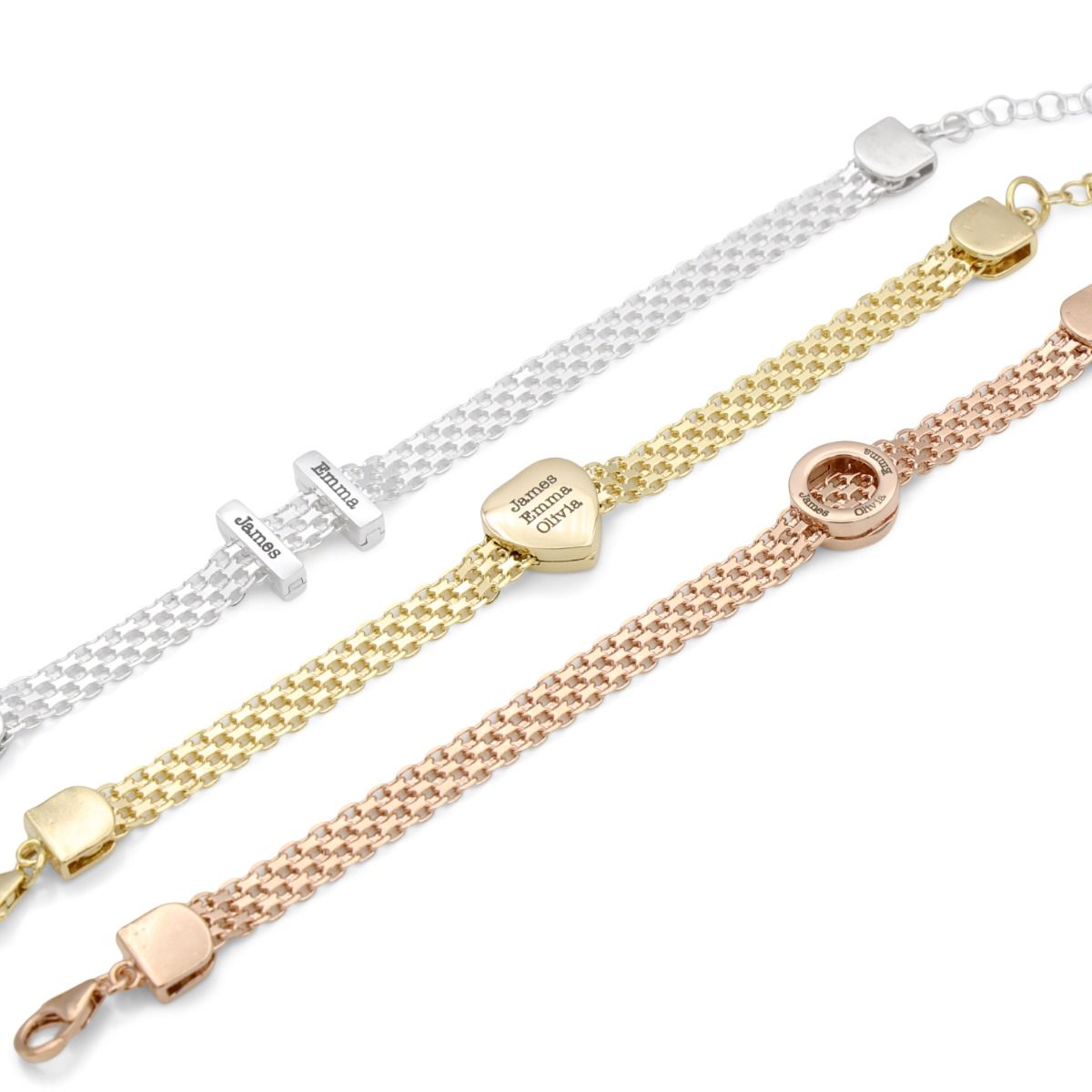 Milanese Chain Engraved Bracelet For Women (Silver/14K Gold) - Talisa