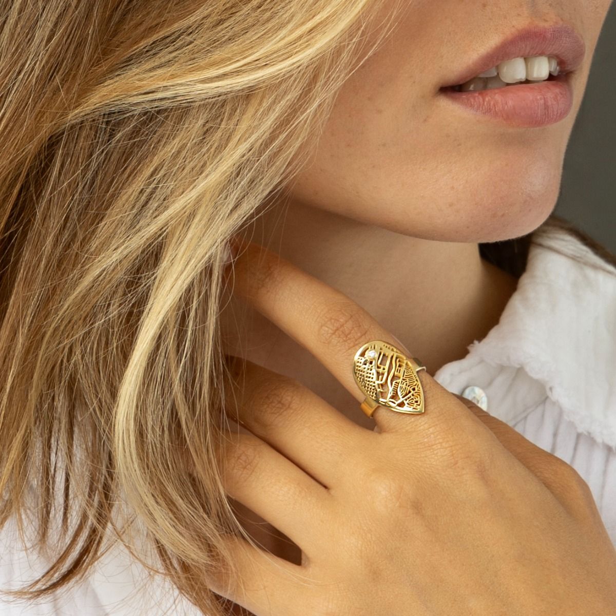 Bague Carte pour Femme Bagues en Plaque Or 18ct Bijoux de cartes par Talisa