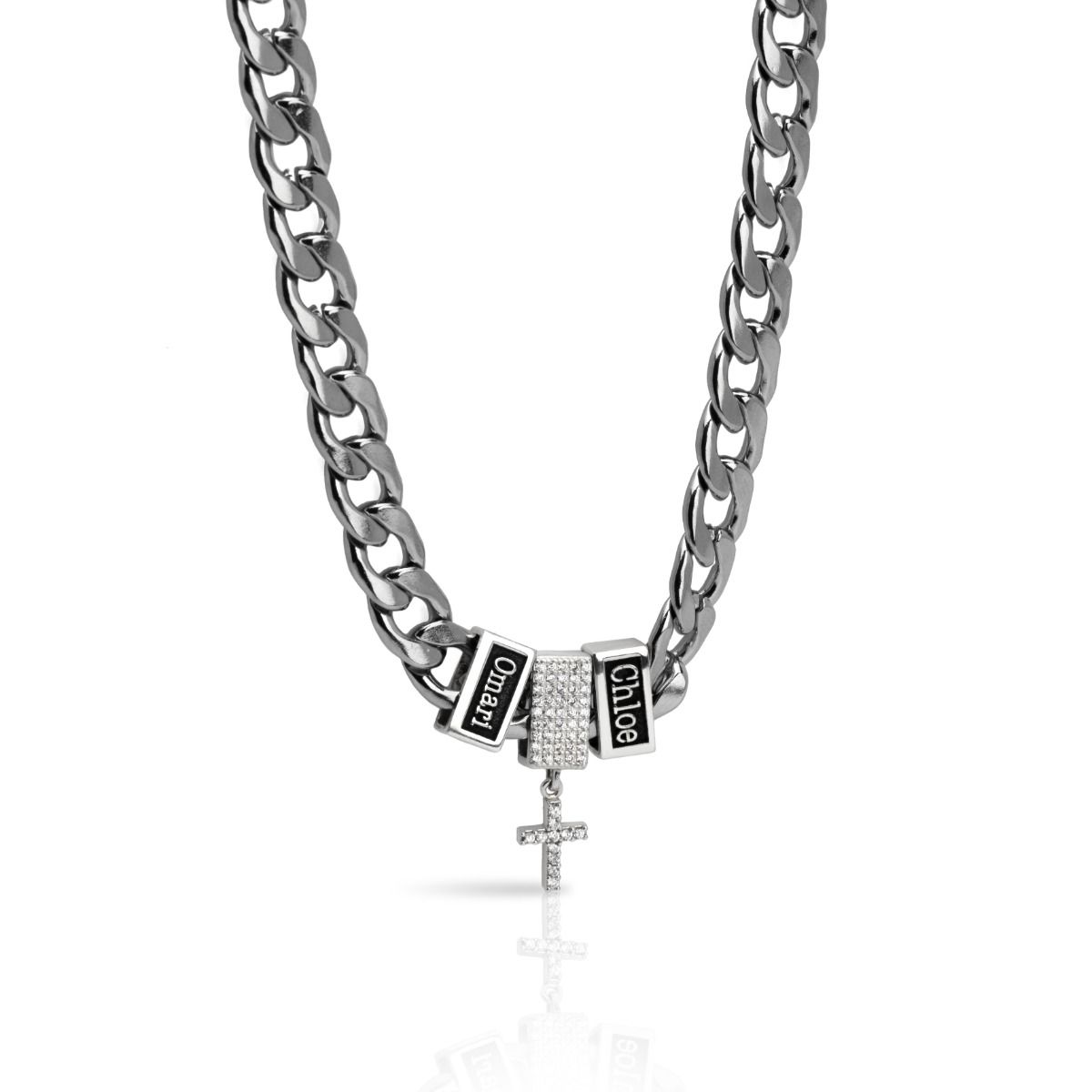 Cuban Link Chain And Cross Necklace Mens Cross Pendant Custom