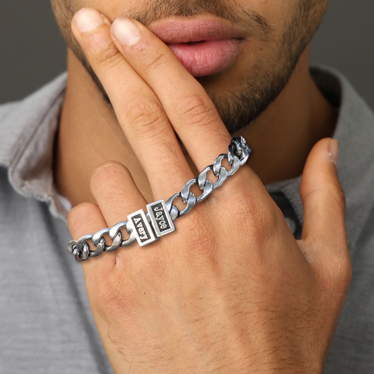 Cuban link name bracelet on sale