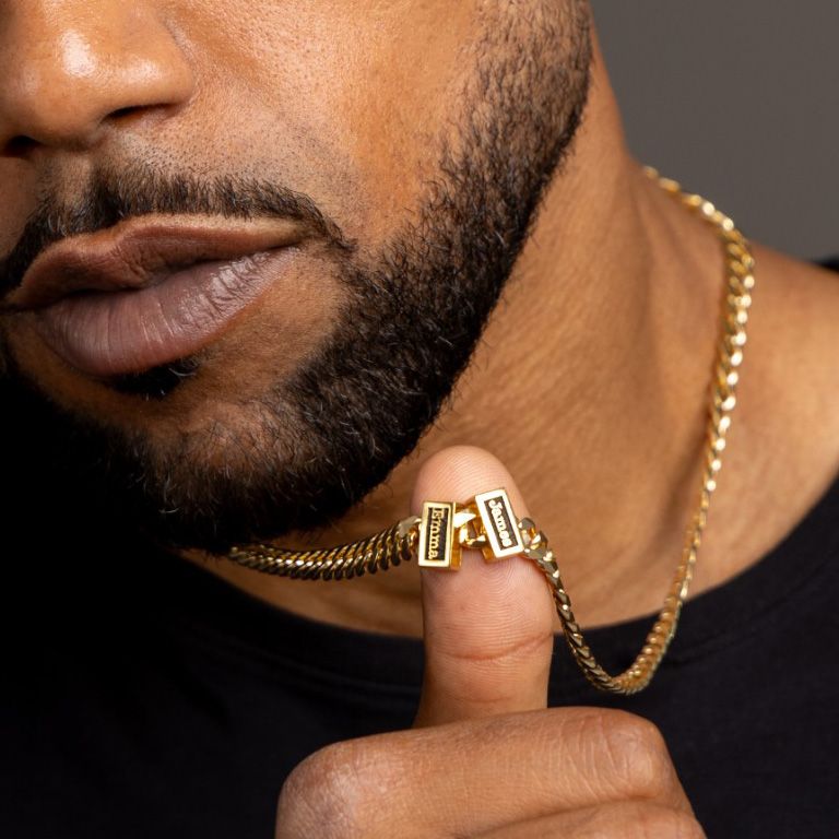 Cuban Link Chain With Names 18K Gold Vermeil