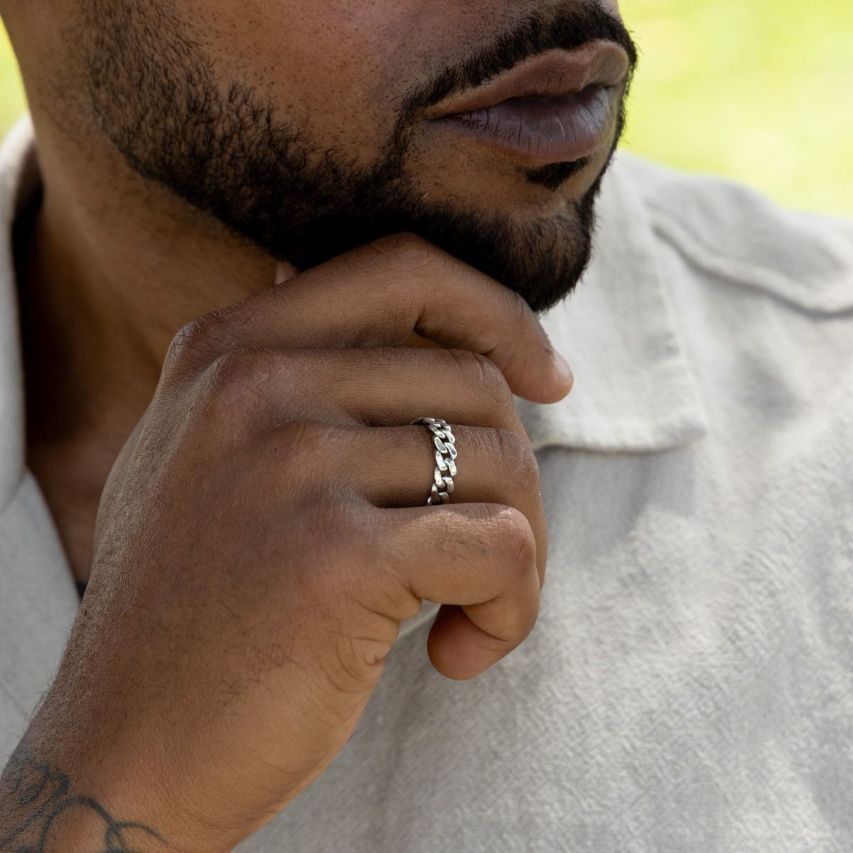 Mens silver cuban ring discount