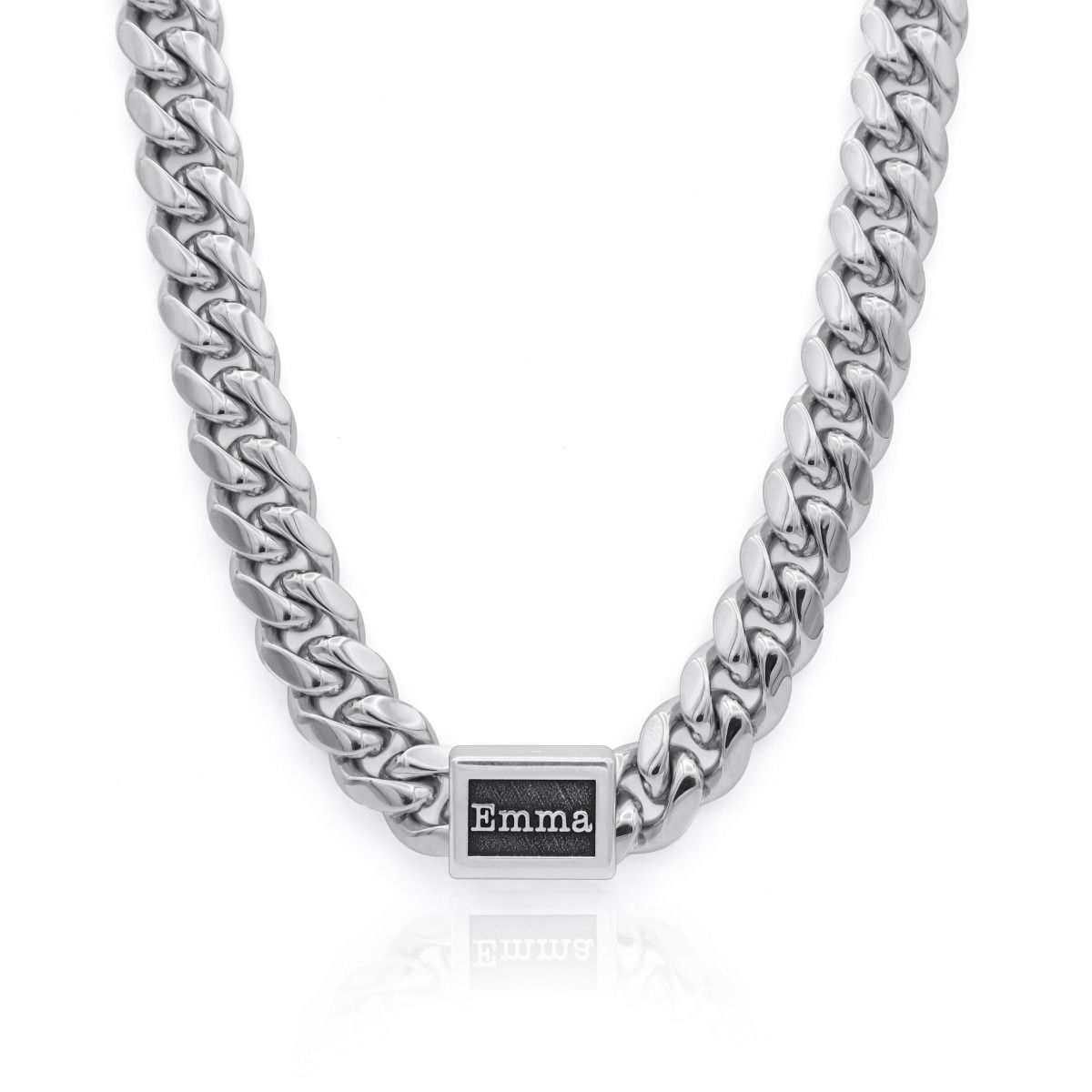 Stainless steel cuban link necklace discount