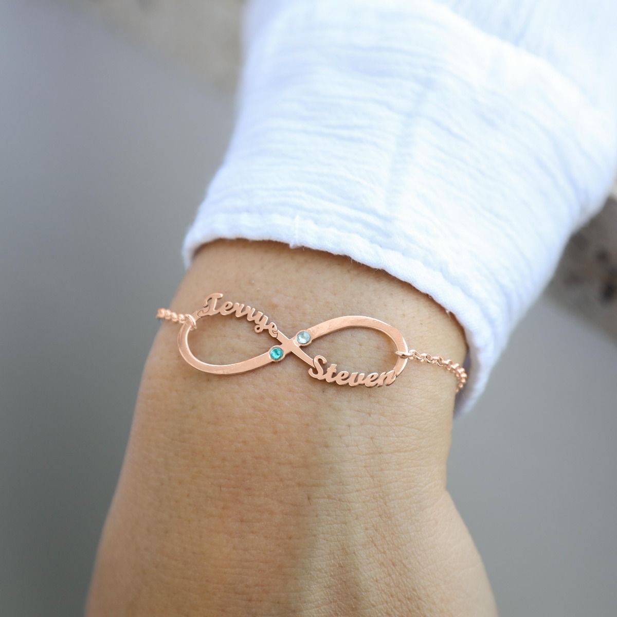 Rose gold infinity bracelet shop