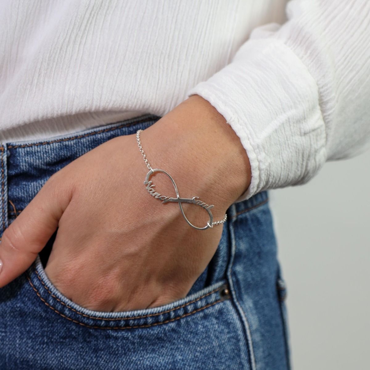 Infinity best sale name bracelets