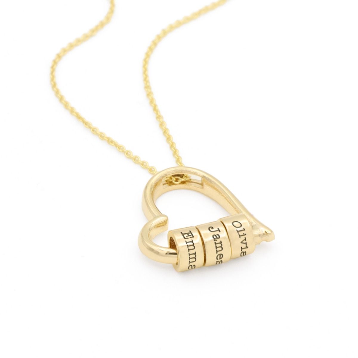 Heart Charm Lock Necklace - Gold Vermeil - Gift for Valentine's Day - Initial Necklace - Heart Charm - Pedlock Necklace