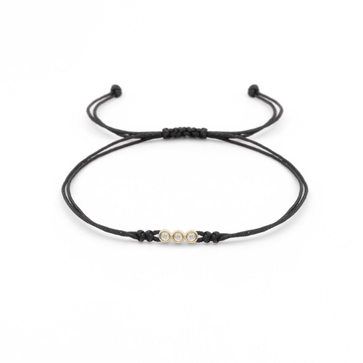 Talisa Stars Diamond Adjustable Bracelet (Black String) - Gift for Her