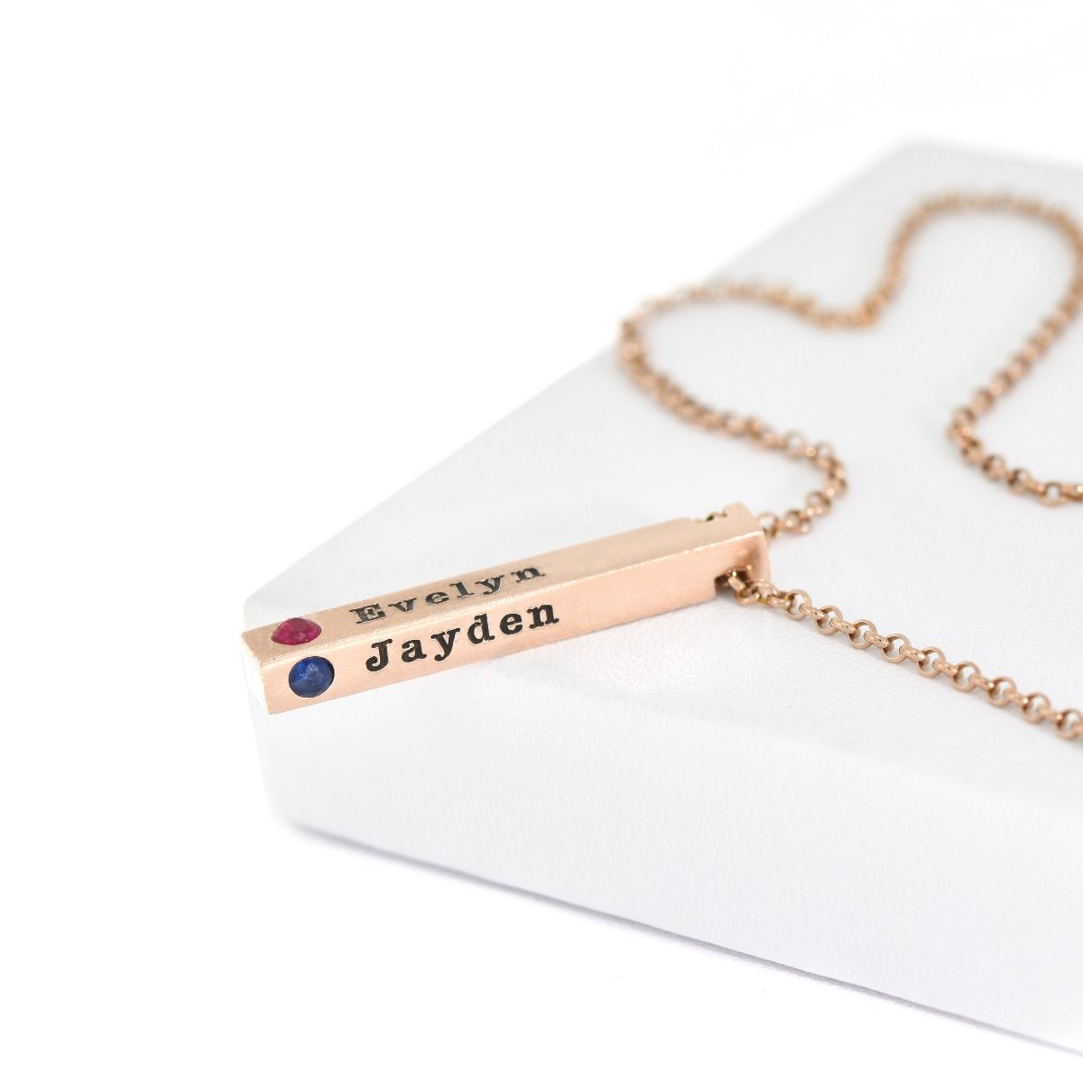 Birthstone Necklace (Rose Gold Plated 