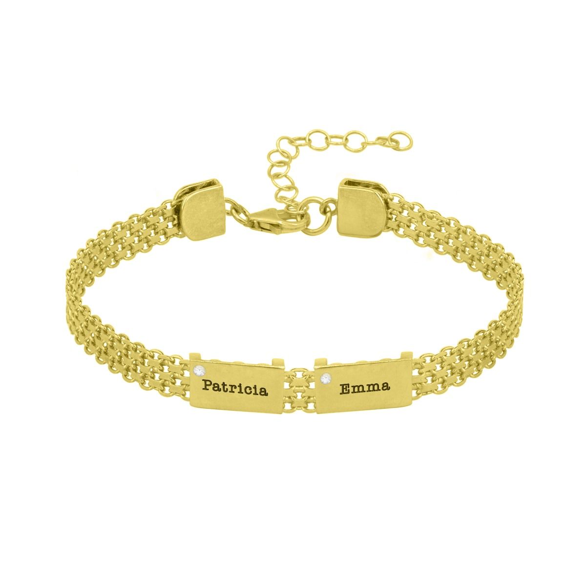 Christmas Gift for Her - Name Bracelet with Capital Letters in 18K Gold Vermeil