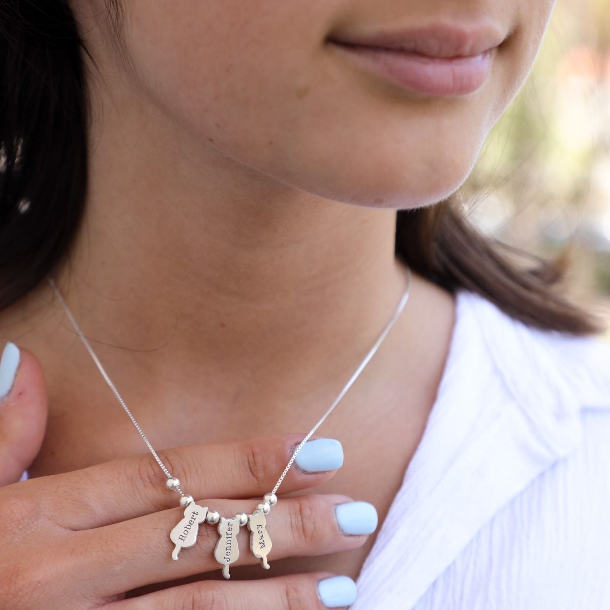 Cat engraved necklace online