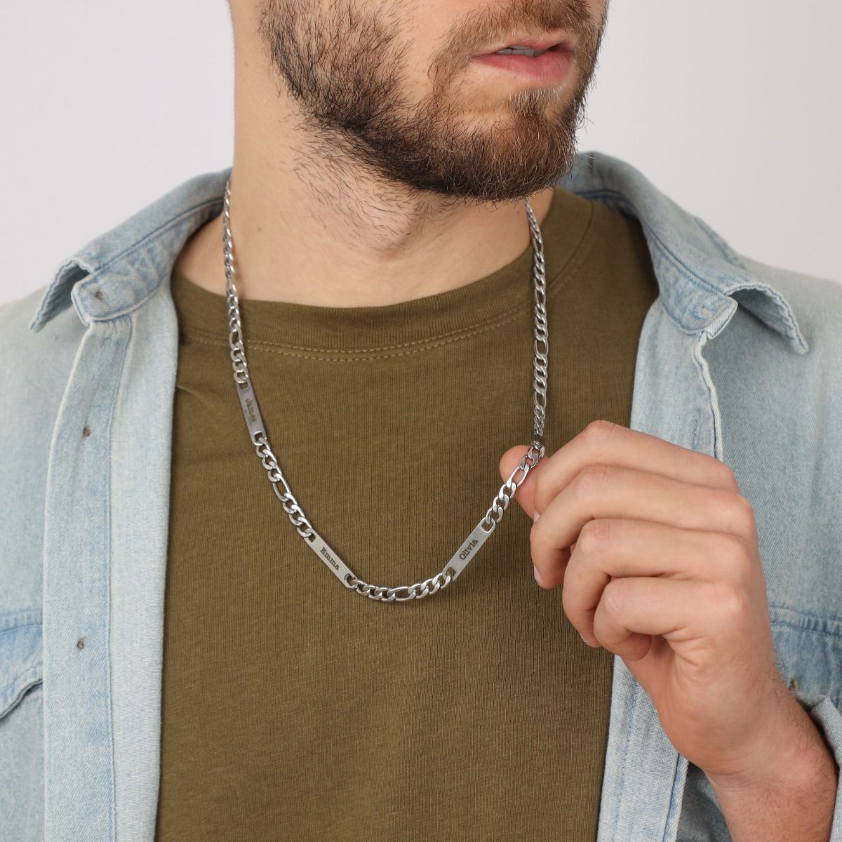Figaro Chain Name Necklace - Gold Plated Figaro Chain For Men - Talisa