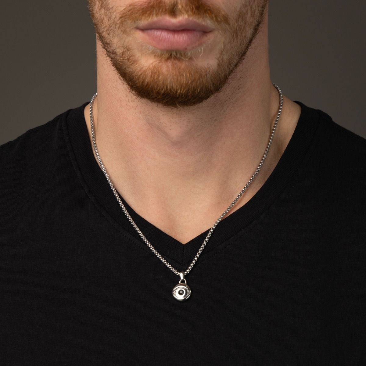 Evil eye necklace for men clearance