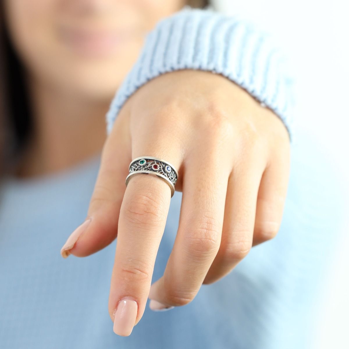 Amazon.com: Personalized Rings for Women Custom Engraved Name Ring with  Kids Family Ring with 1 Birthstone Stackable Rings for Her Mother Ring for  Mama Grandma Nana: Clothing, Shoes & Jewelry