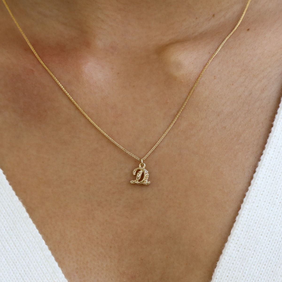 Gold Vermeil Monogram Necklace | Monogrammed Gold Jewelry for Her