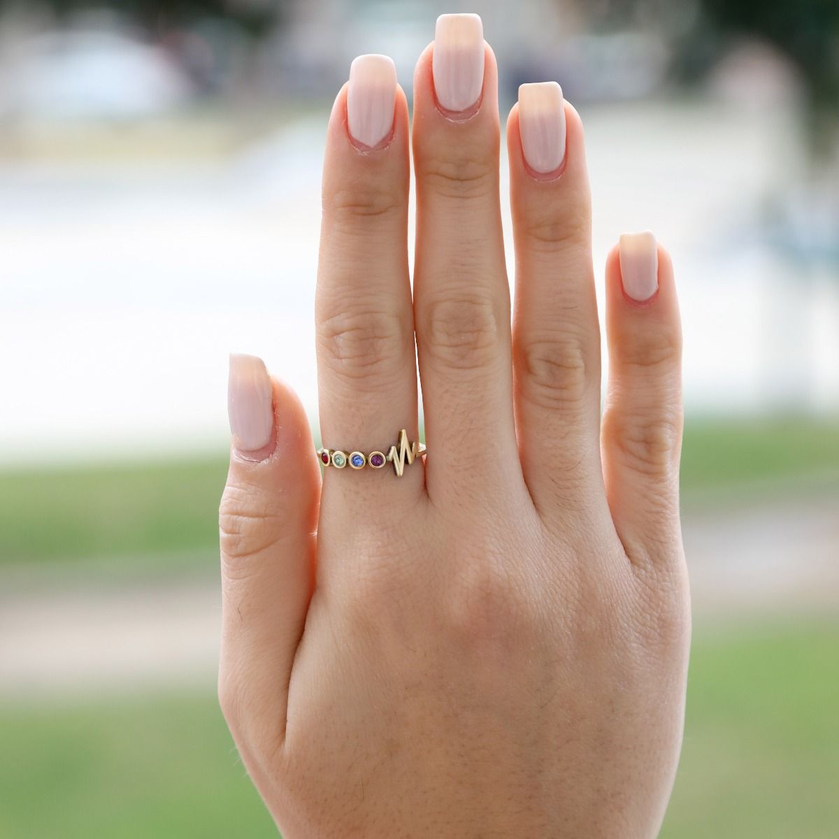 Talisa Beat Birthstone Ring Gold Plated