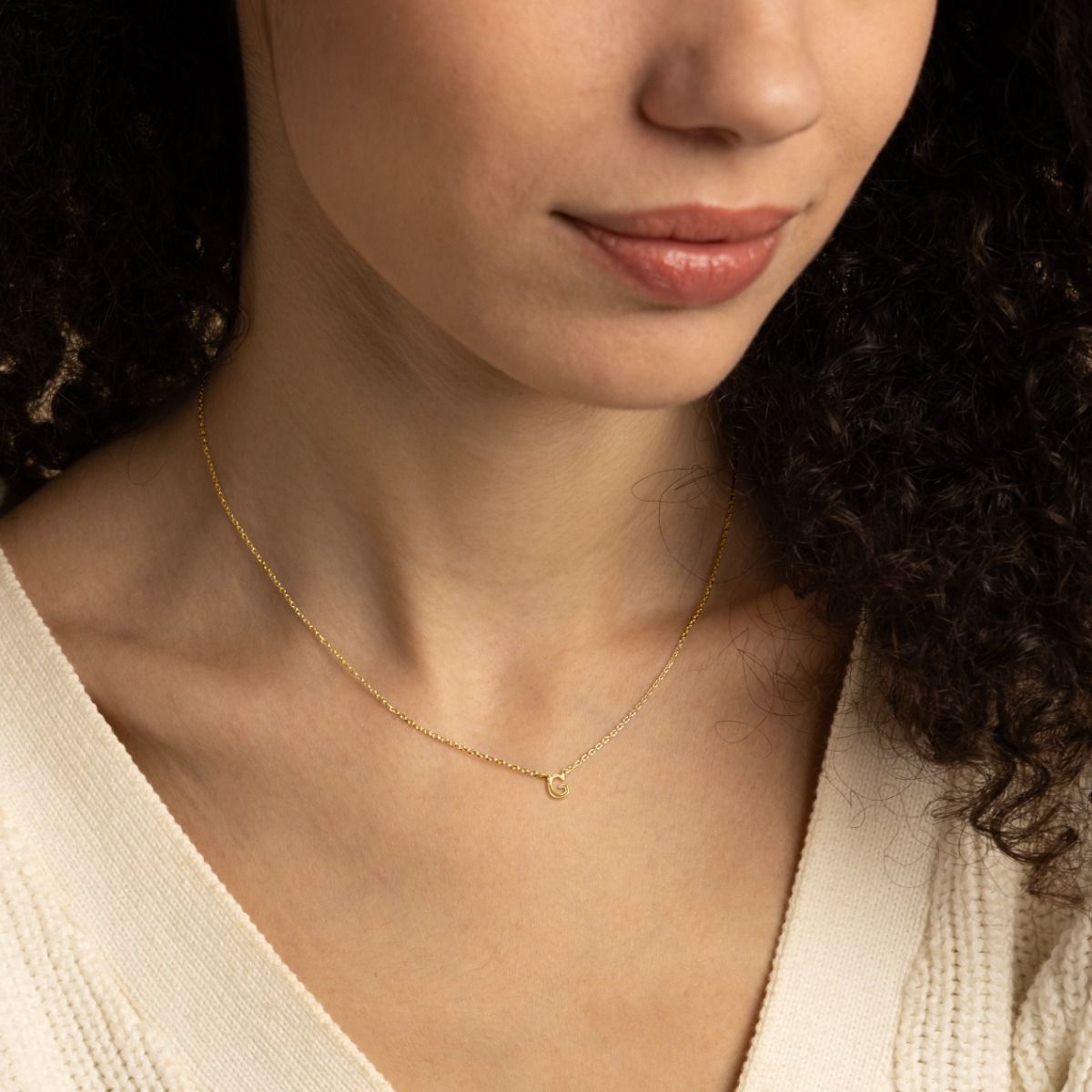 Helena Initials Necklace 14 Karat Gold