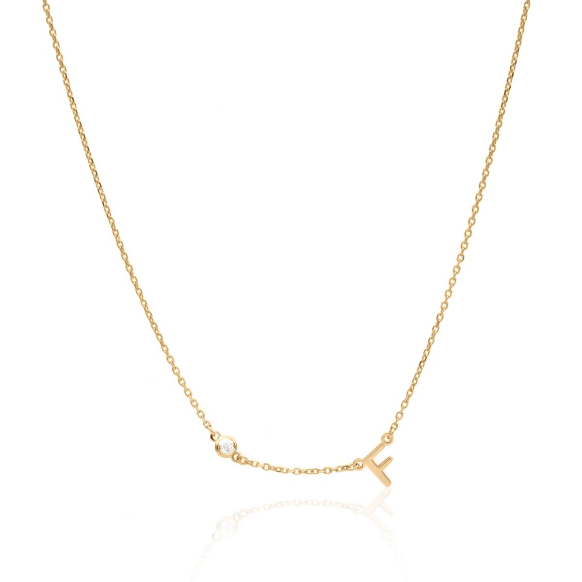 Gold Necklace with Initials - Helena Diamond Necklace - Talisa