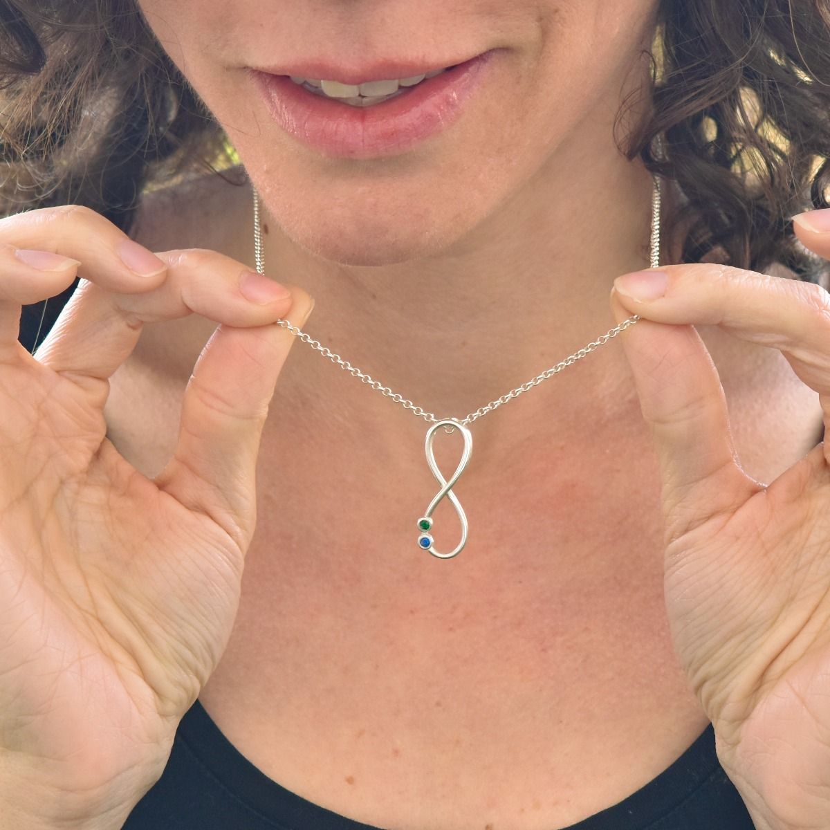 Infinity Sign Birthstone Necklace Sterling Silver Talisa Jewelry