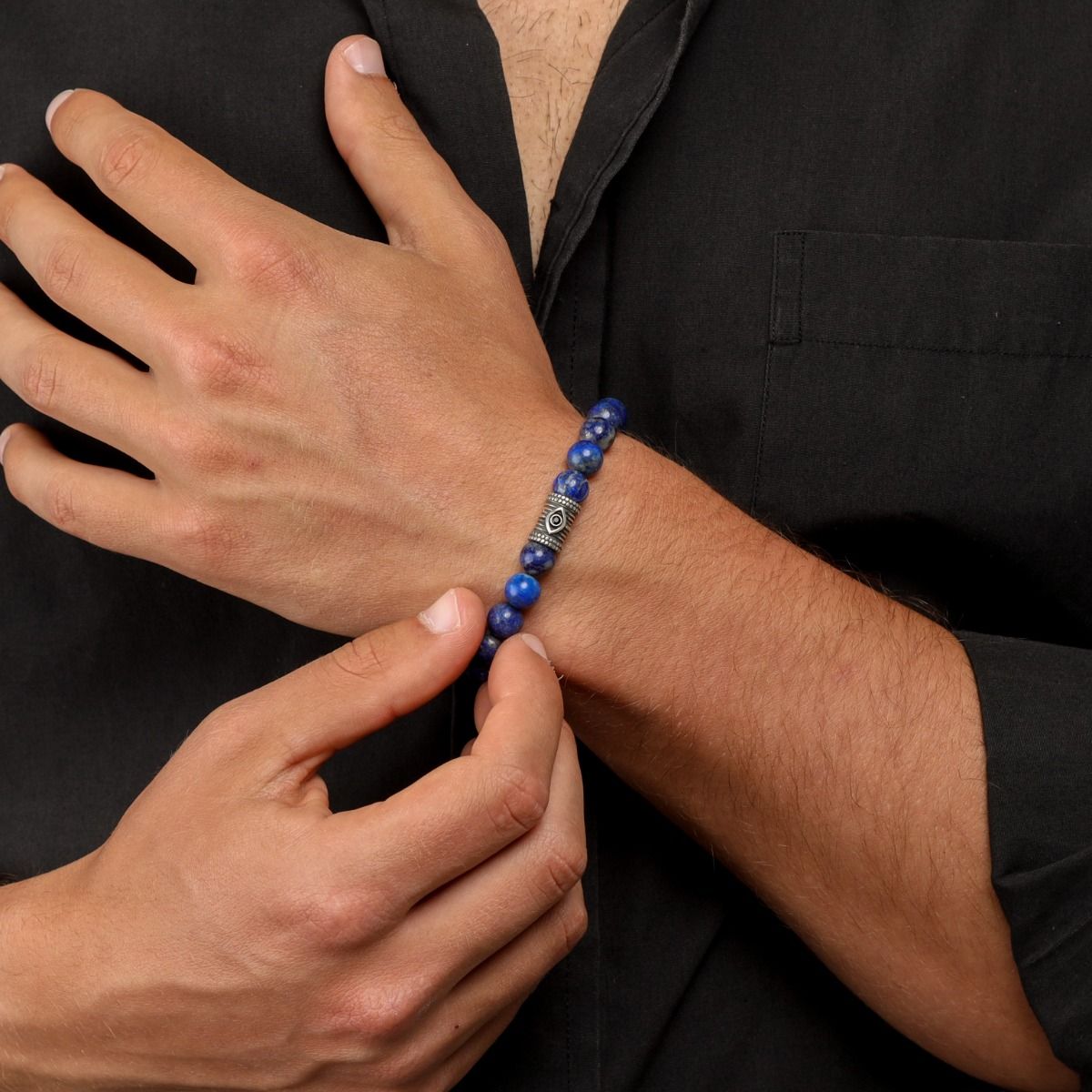 Lapis lazuli evil eye bracelet hot sale