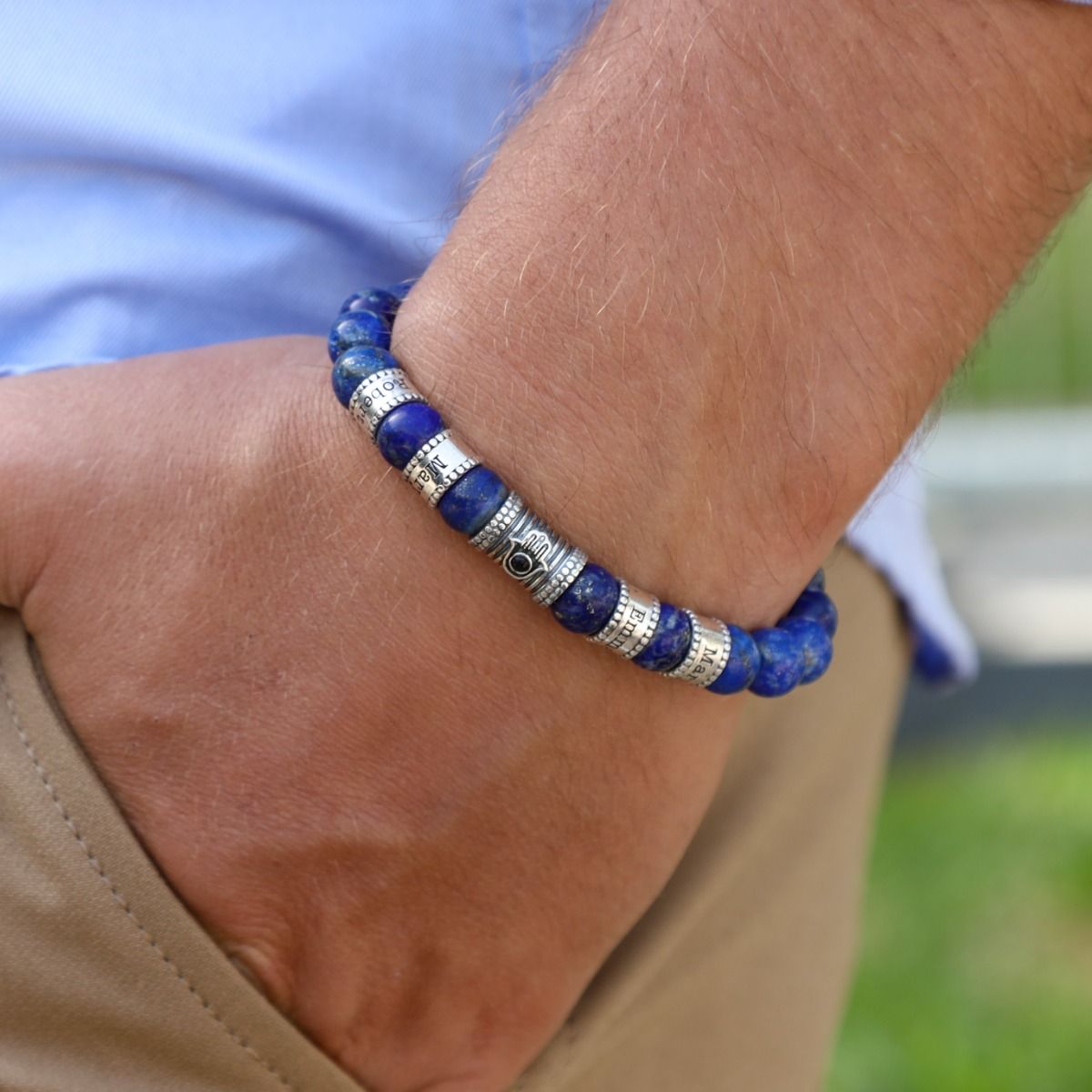 Labradorite Stone Men Bracelet - Custom Name Bracelets - Talisa