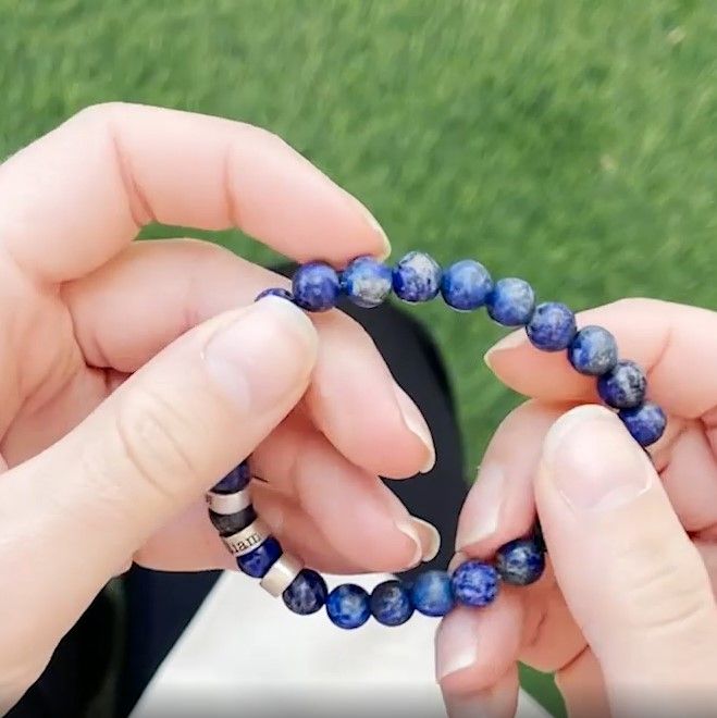 Gift for woman. Handmade jewelry Bracelet from natural lapis lazuli Handcraft braclet Jewerly from gem stone
