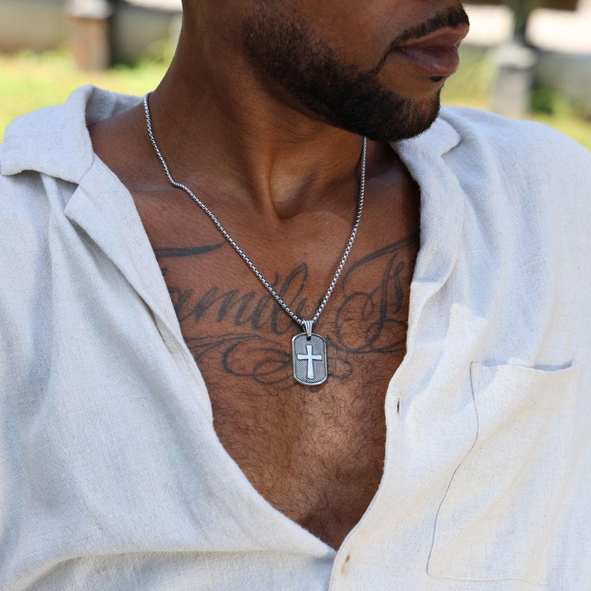 Men s Cross Necklace Custom Name Necklace for Men Talisa