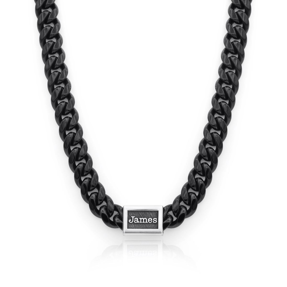 Dark Cuban Link Chain Necklace - Black Chain for Men by Talisa Jewelry