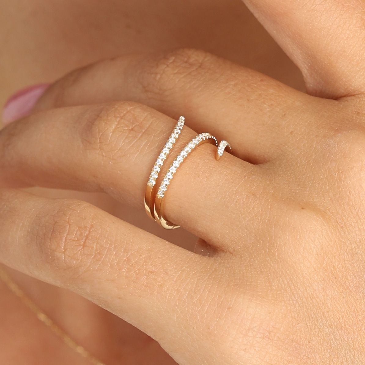 Mermaid Diamond Wrap Ring Diamond Ring 14 Karat Gold Talisa