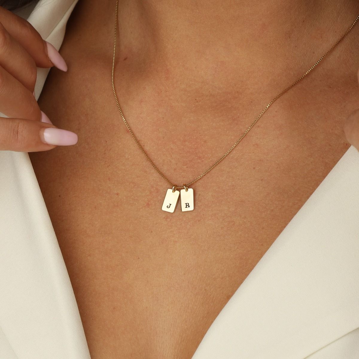 Mirella initials Charm Necklace in Silver - Best Gift for Her - Talisa