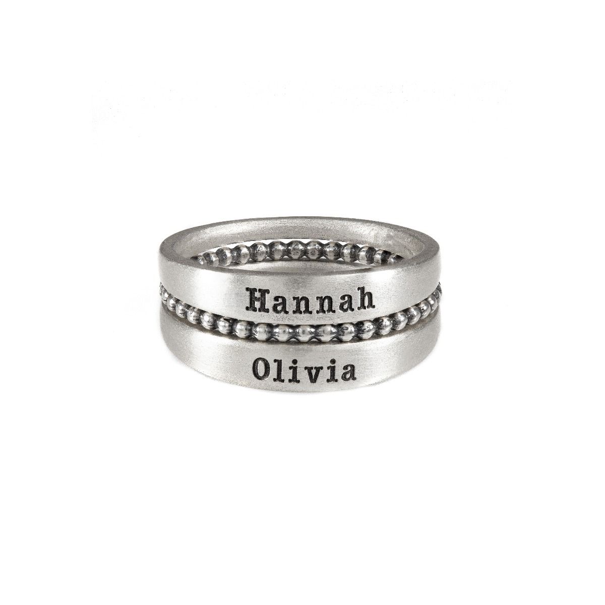 7 mm Name or Date Cutout Ring | Engraved Custom Date Rings