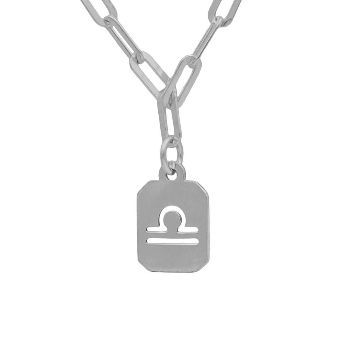 Zodiac Necklace for Women Paperclip Chain Silver by Talisa