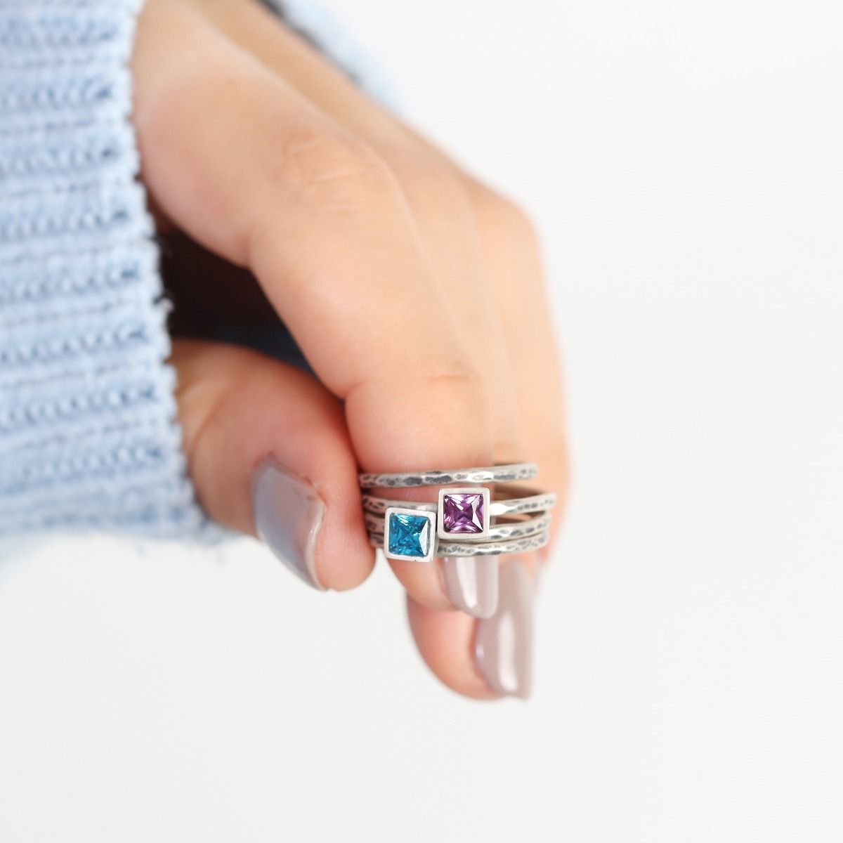 Stackable Mothers Rings Hammered Silver Ring by Talisa
