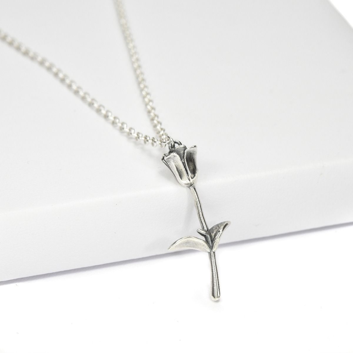 Sweet Rose Necklace in Silver - Talisa Jewelry